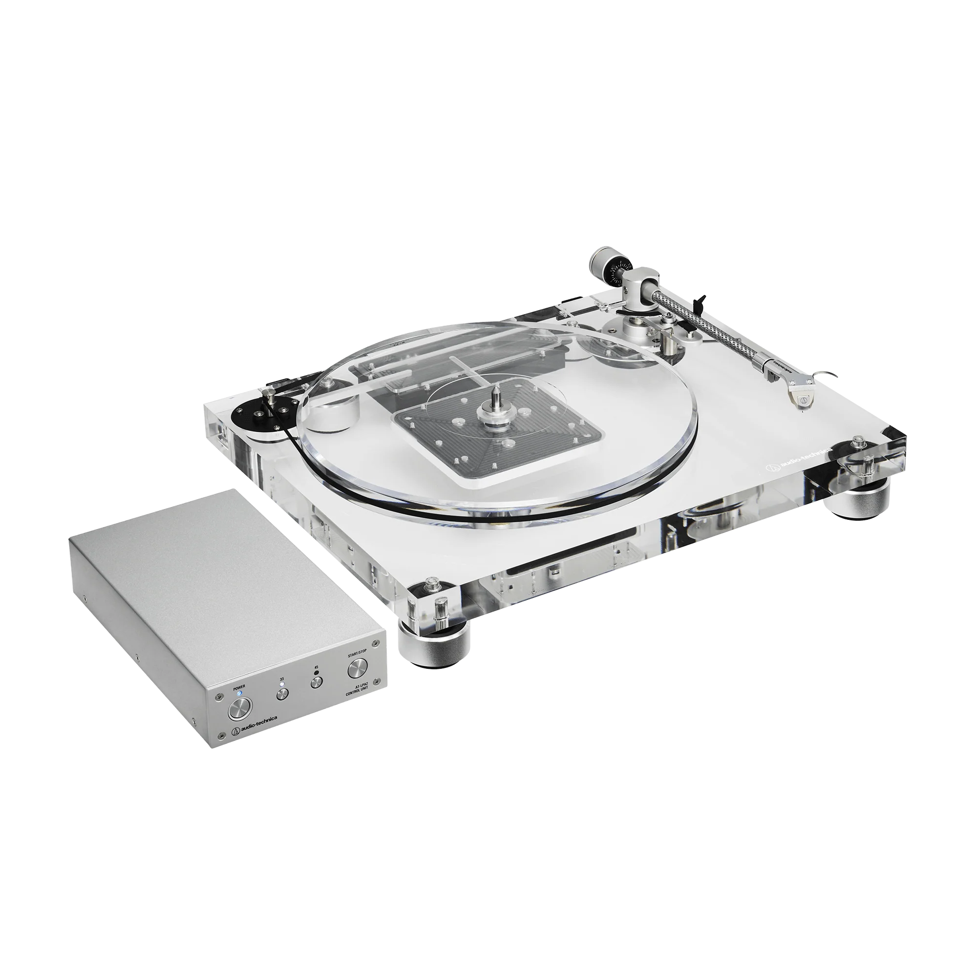 Audio-Technica AT-LPA2 Fully Manual Belt-Drive Turntable, Transparent Acrylic (AT-LPA2) - Image 7