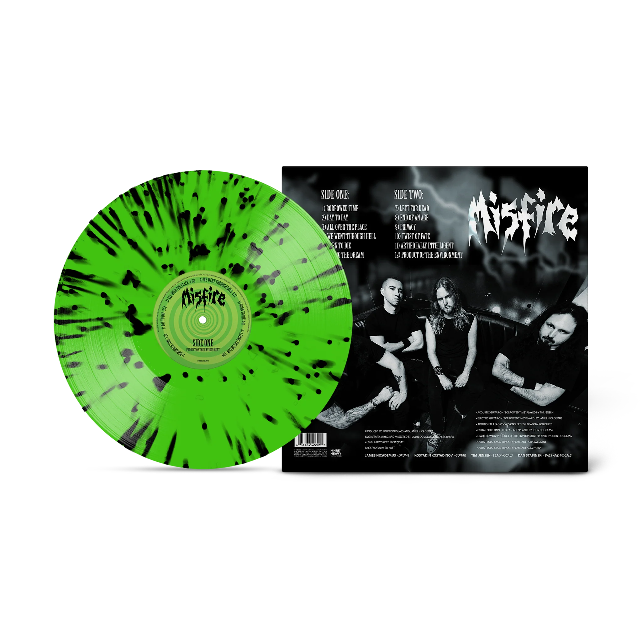 Misfire - Product Of The Environment Neon Green with Black Splatter Vinyl - Image 2