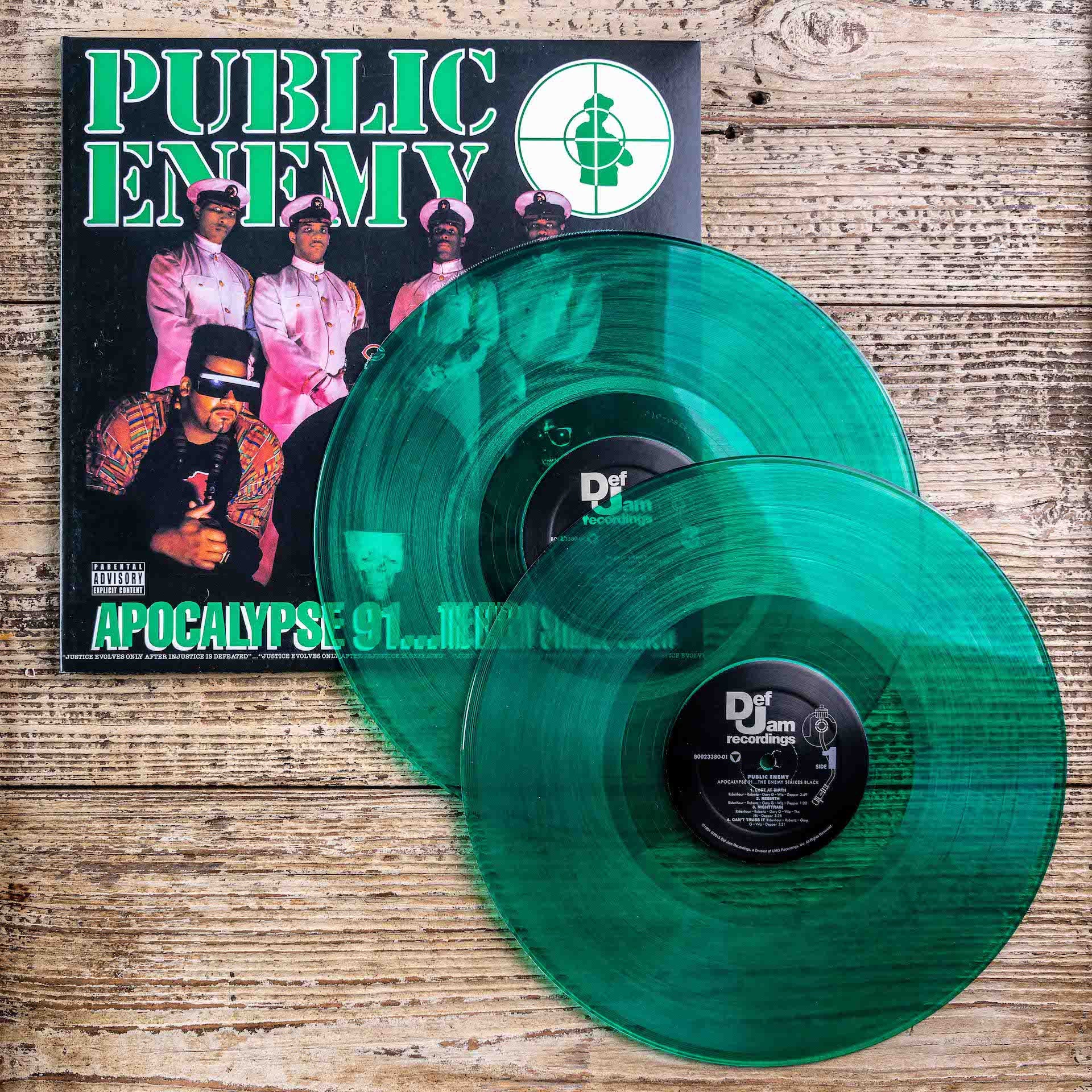 Public Enemy - 'Apocalypse 91: The Enemy Strikes Black' LP on Limited Edition Translucent Green Vinyl - Image 2