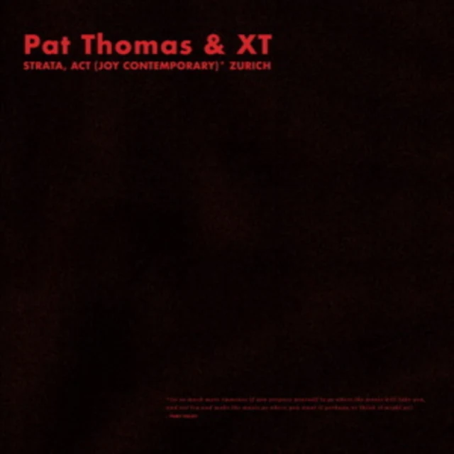 THOMAS,PAT & XT - STRATA. ACT (JOY CONTEMPORARY) - ZURICH (2CD) (Music CD)